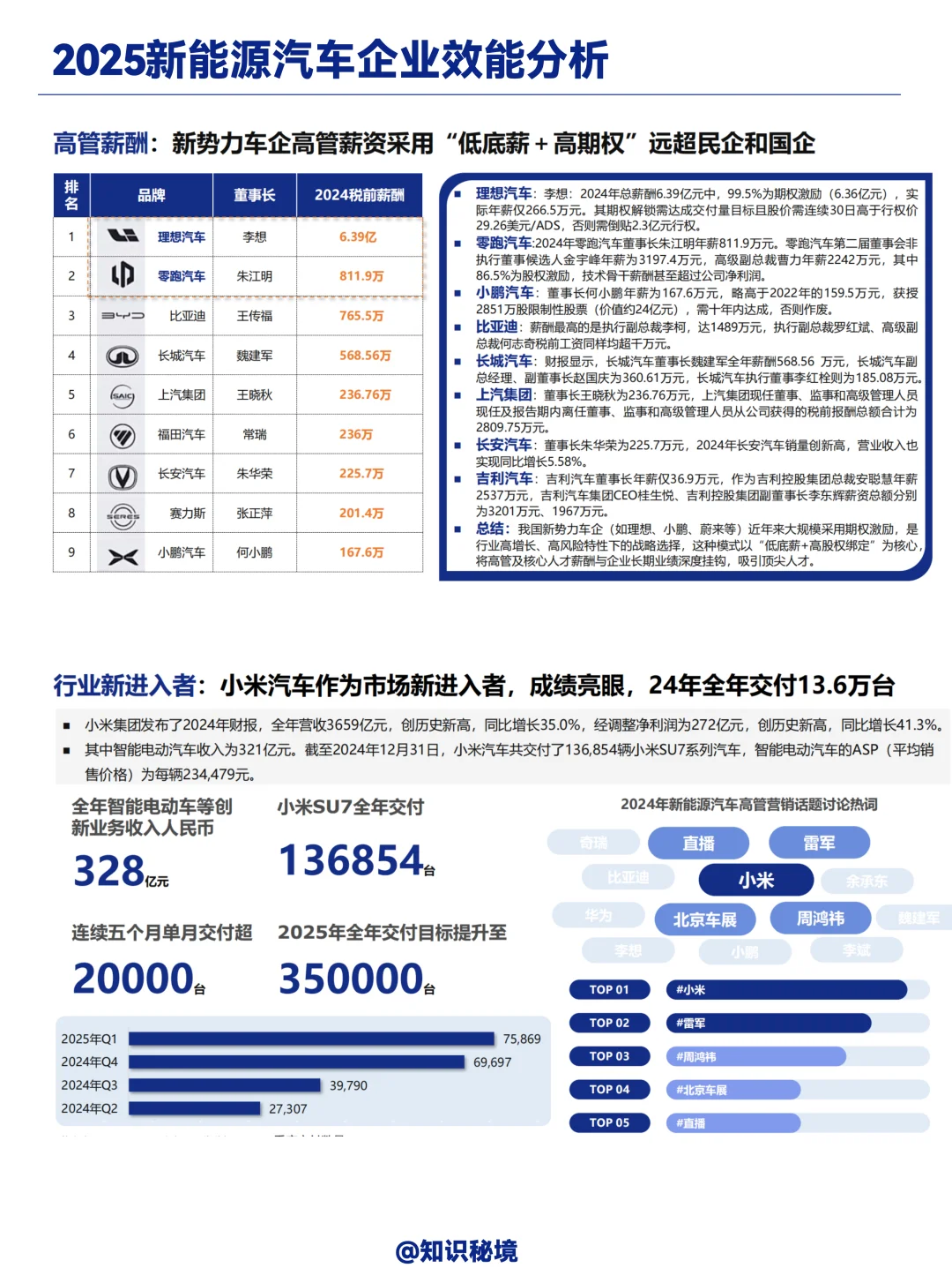 2025新能源汽车标杆企业效能分析