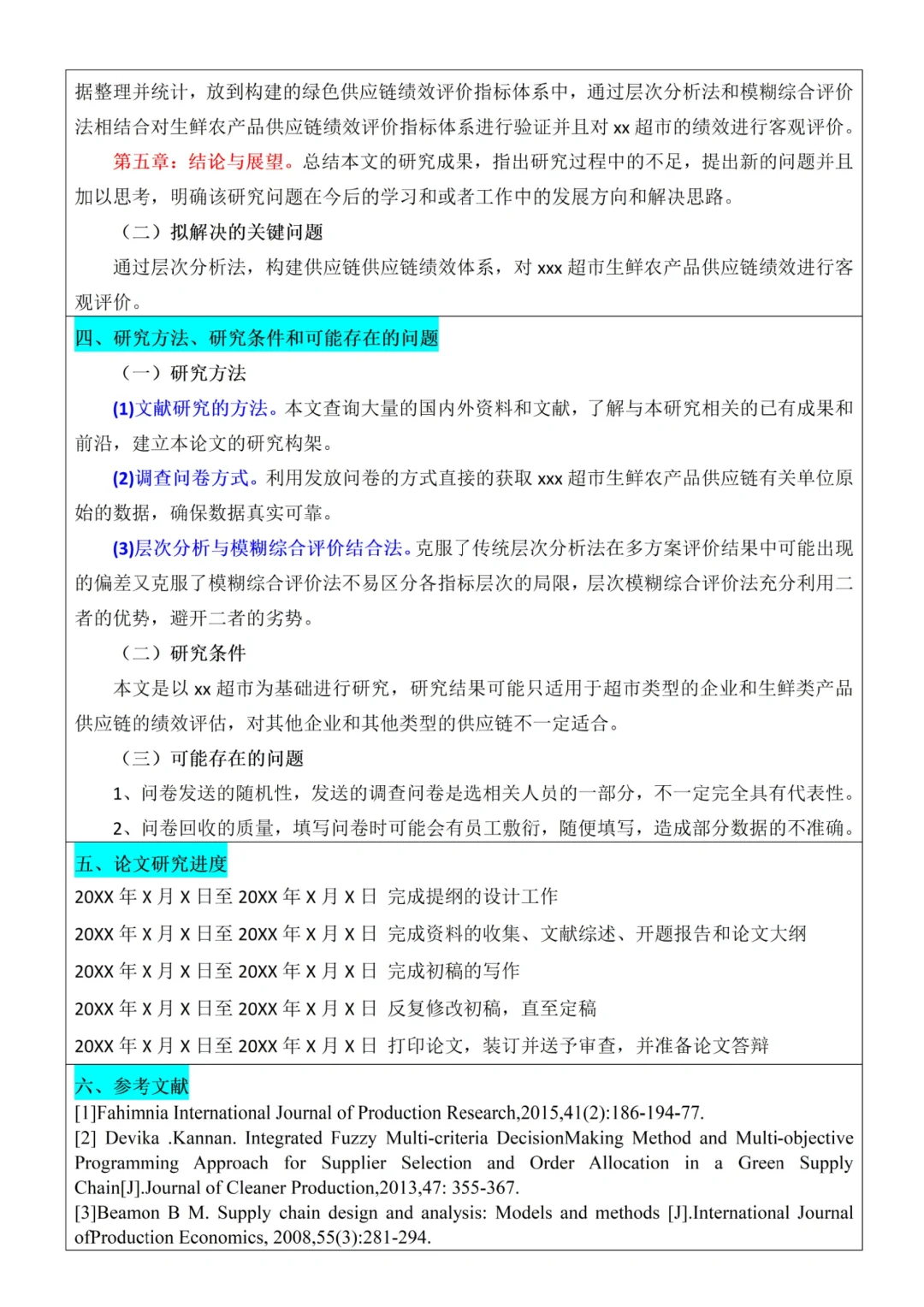 物流管理开题报告✏️生鲜农产品供应链研究