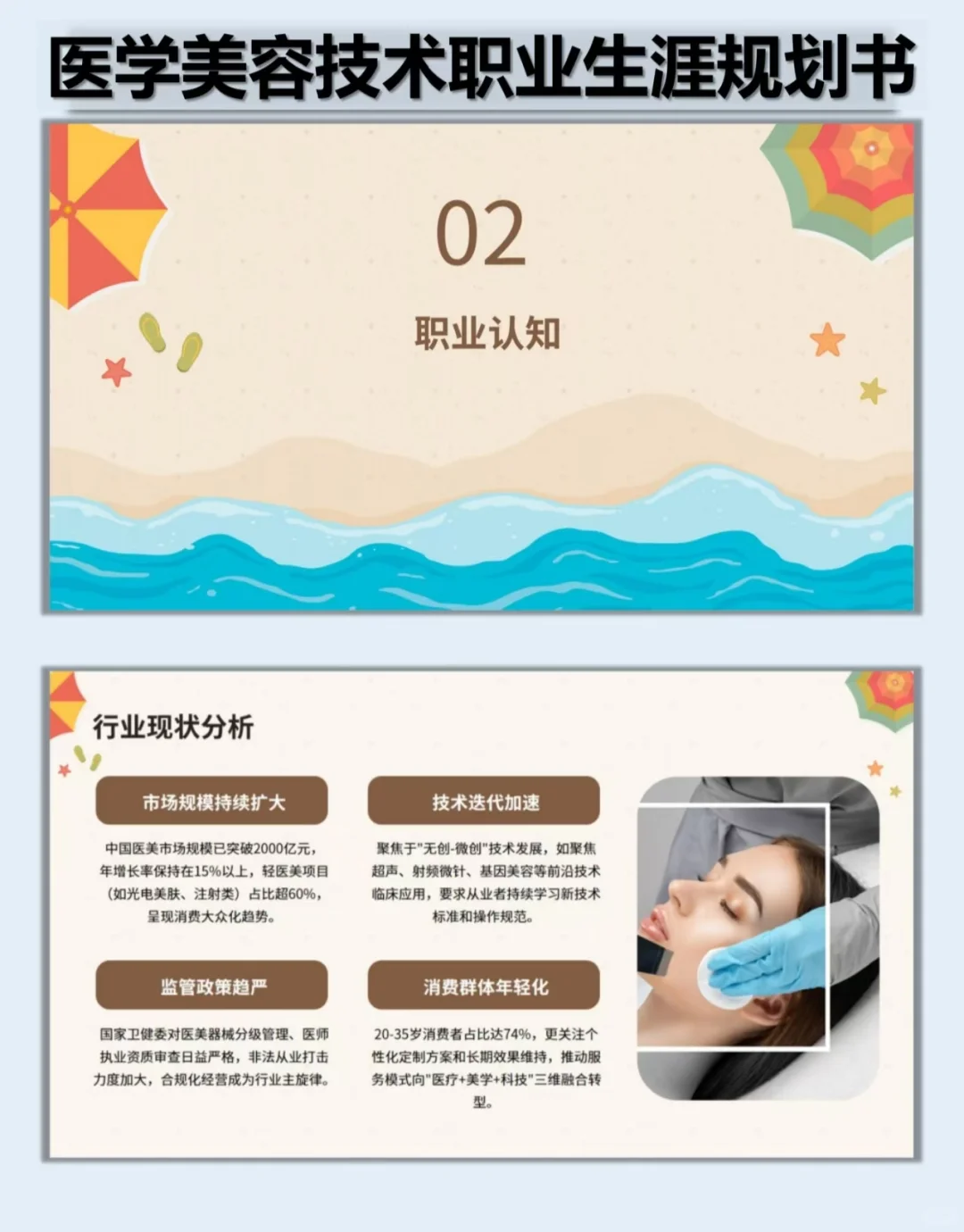 94、医学美容技术职业生涯规划书Word➕PPT
