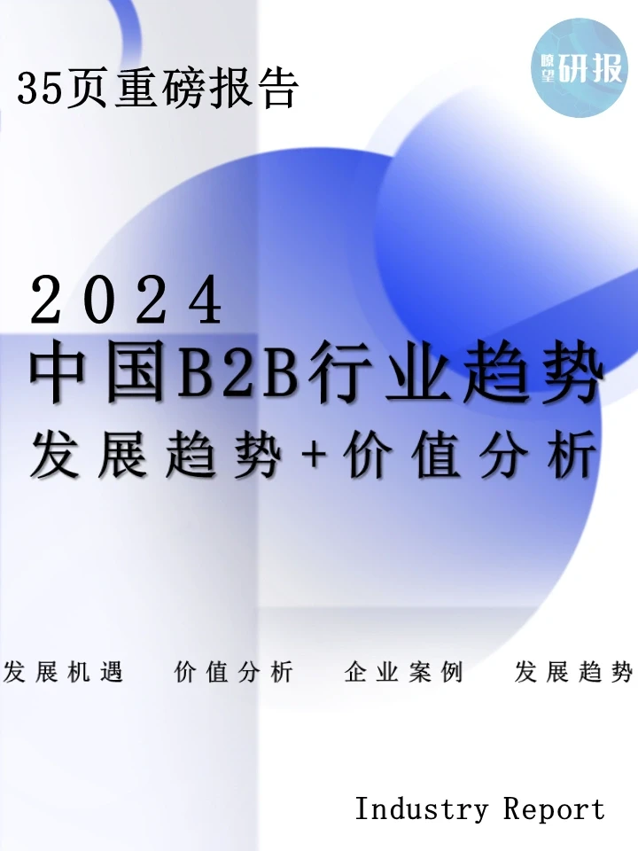 2024中国B2B行业趋势:发展趋势+价值分析