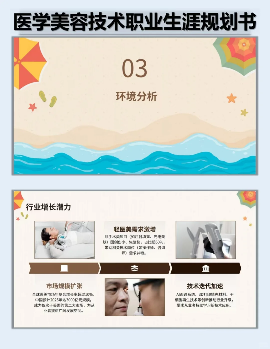 94、医学美容技术职业生涯规划书Word➕PPT