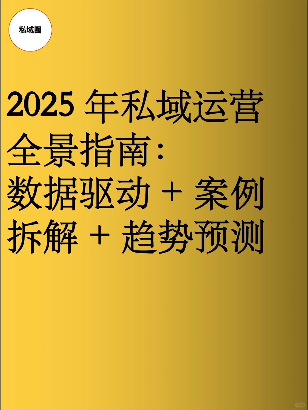 2025年私域运营全景指南:数据驱动+案例拆