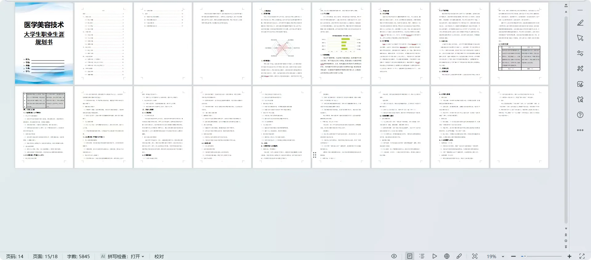 94、医学美容技术职业生涯规划书Word➕PPT