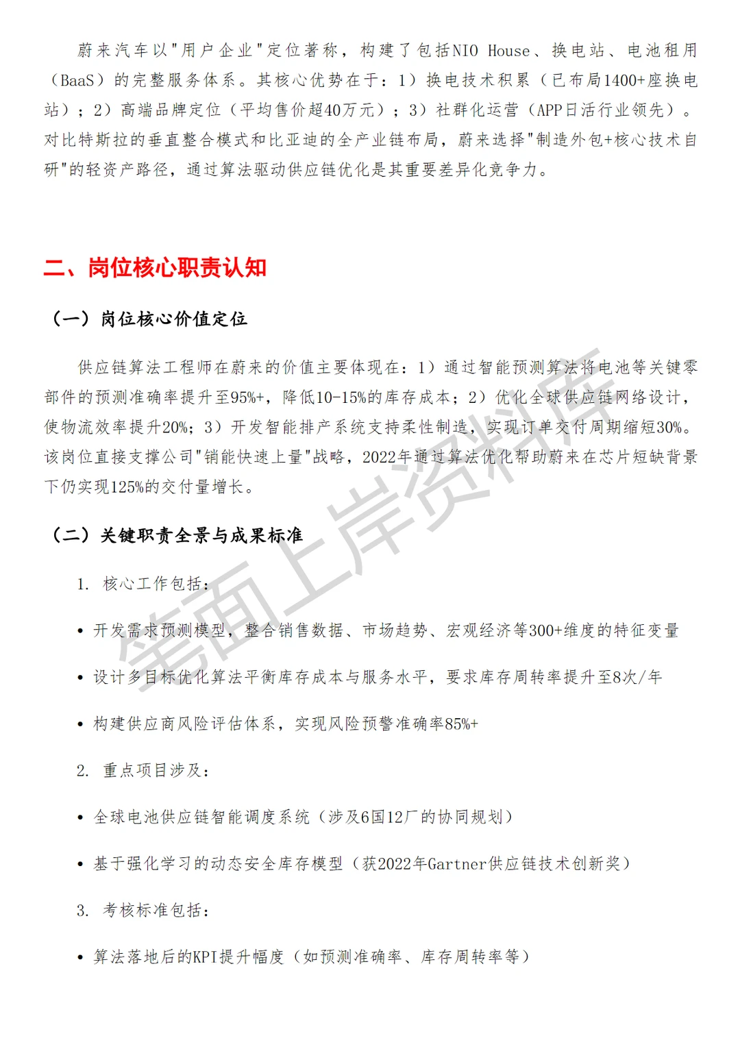蔚来供应链算法工程师