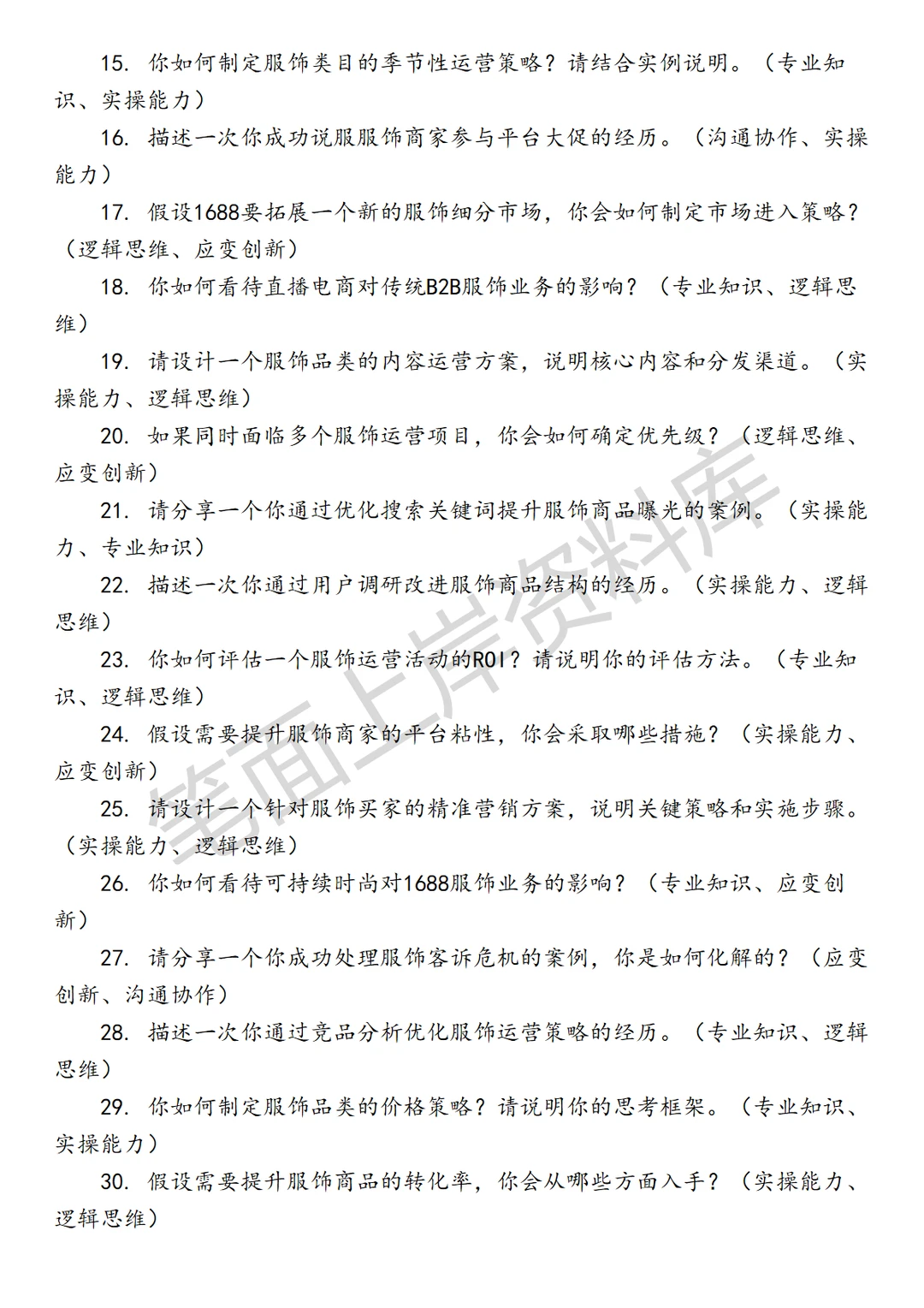 淘天集团1688服饰业务运营