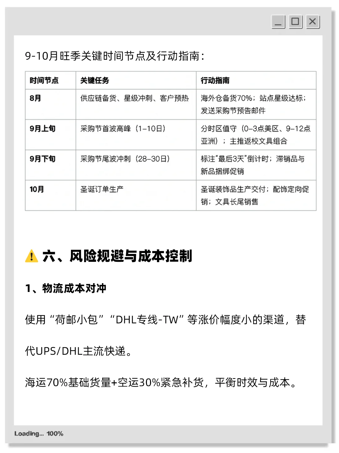 跨境电商8月淡季如何规划9-10月旺季?