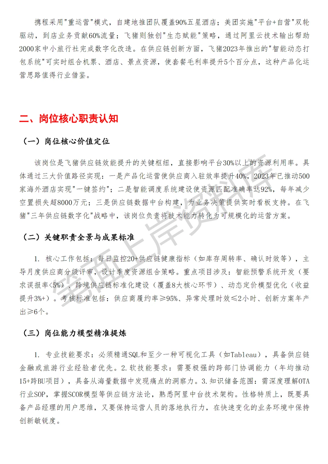 飞猪高级供应链产品运营专员