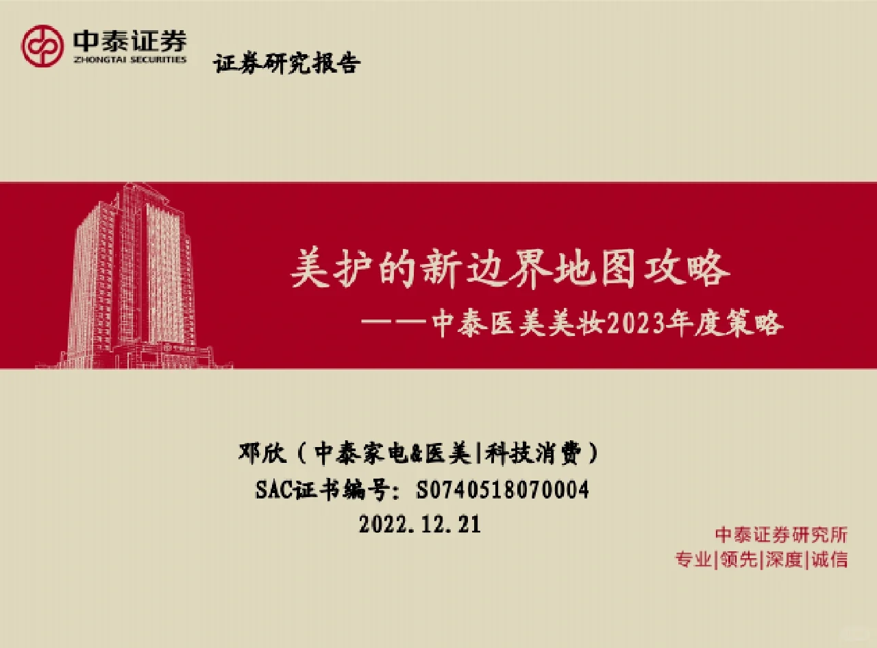 每日分享行研报告:医疗美容