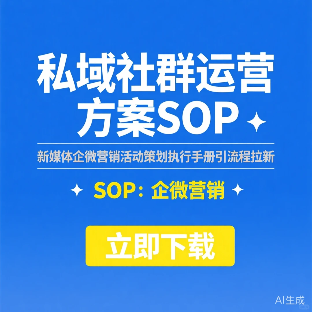 私域社群运营SOP|企微营销活动策划执行手