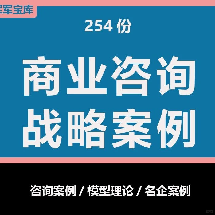 商业咨询战略规划合作报告诊断模型行业案例