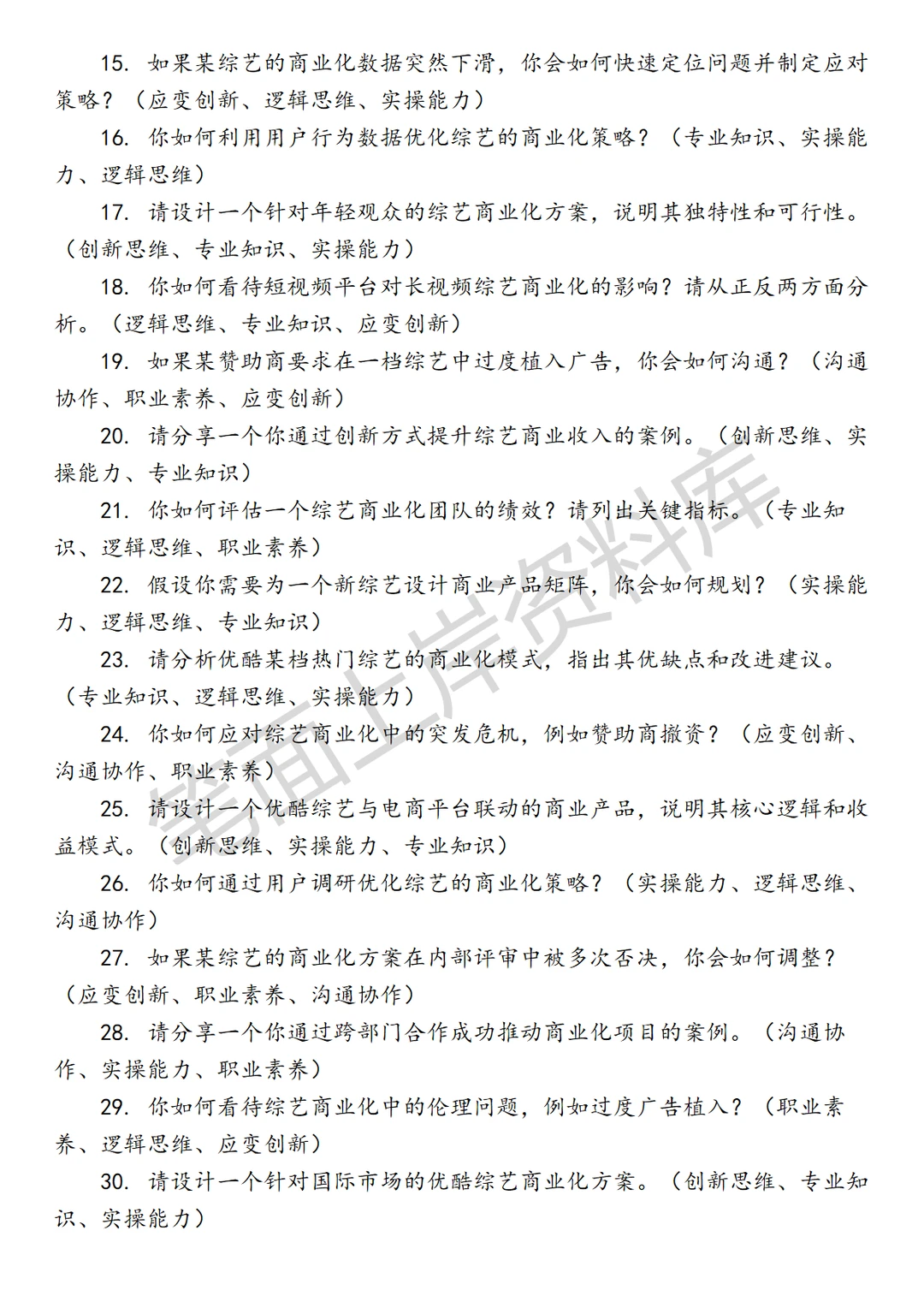 优酷综艺商业产品经理