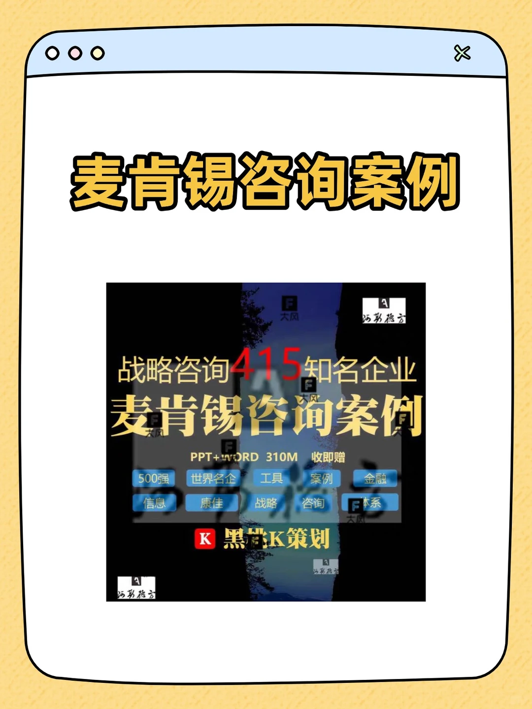 麦肯锡咨询报告案例415套