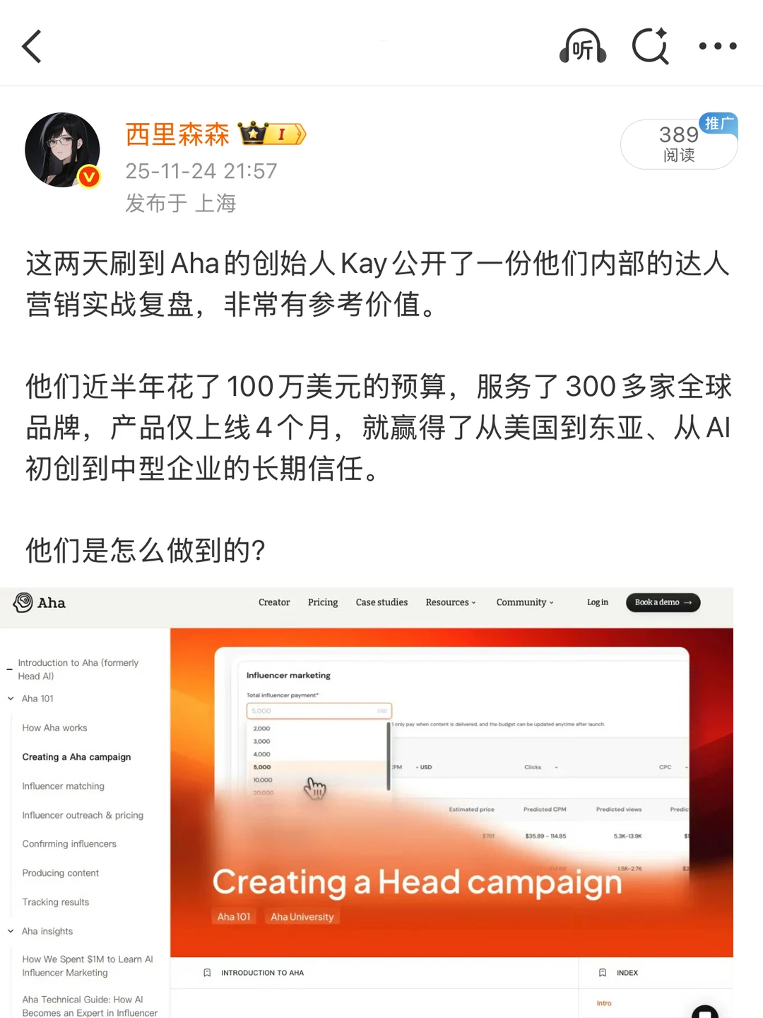 分享一份价值百万美元的AI网红营销复盘