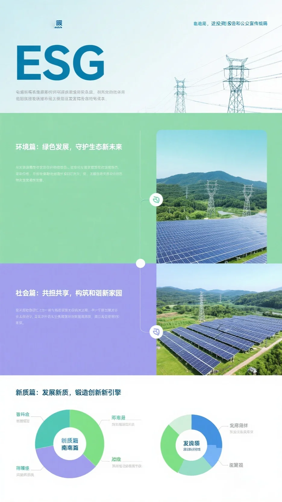 绿紫蓝系能源企业画册设计，可持续发展
