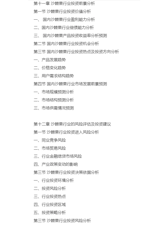沙棘果行业市场研究与发展前景预测报告