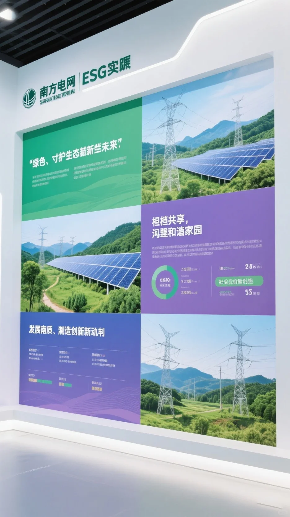 绿紫蓝系能源企业画册设计，可持续发展