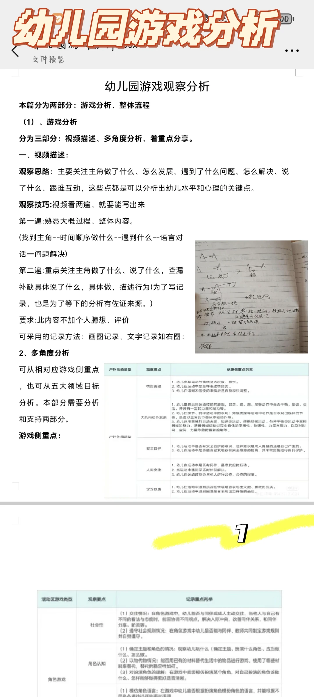 幼儿园游戏观察与分析完整版1