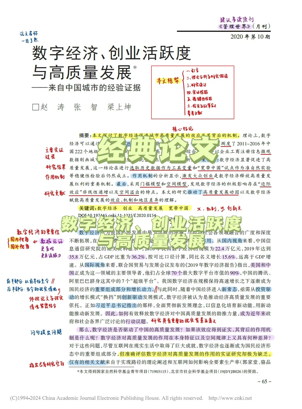 论文研读|数字经济、创业活跃度与高质量发展