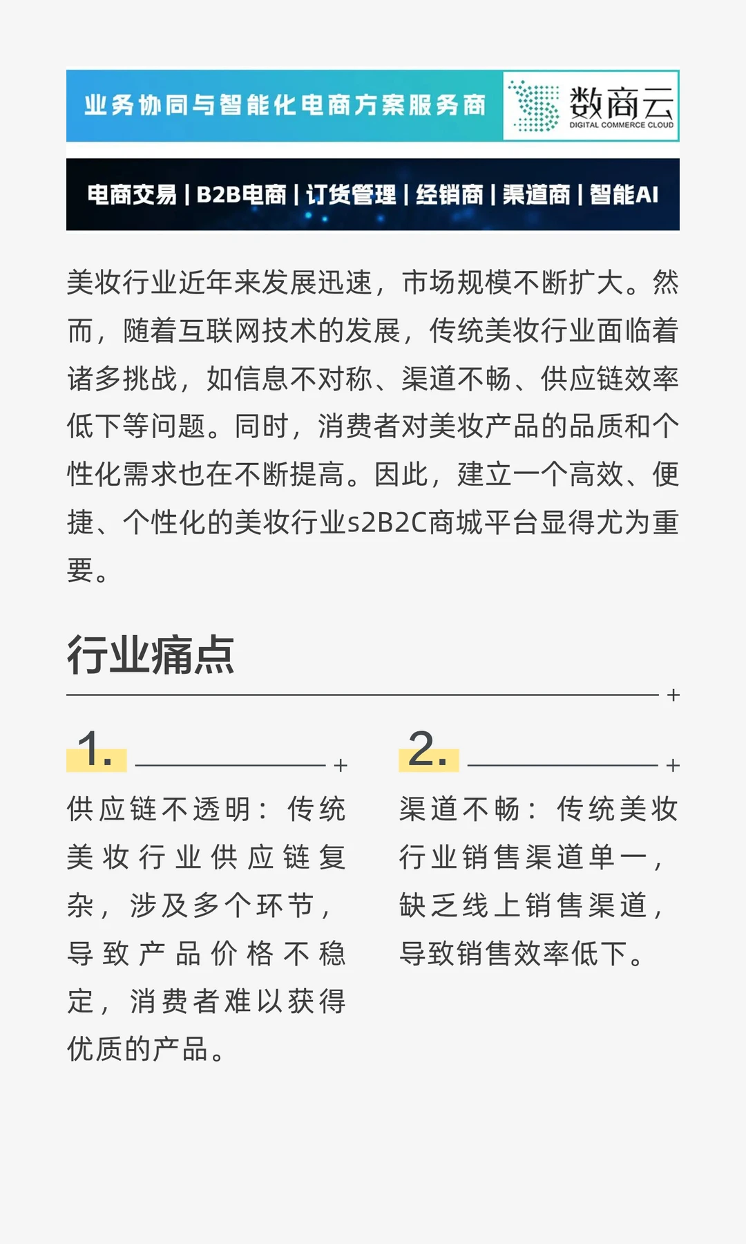 美妆行业S2B2C商城平台解决方案
