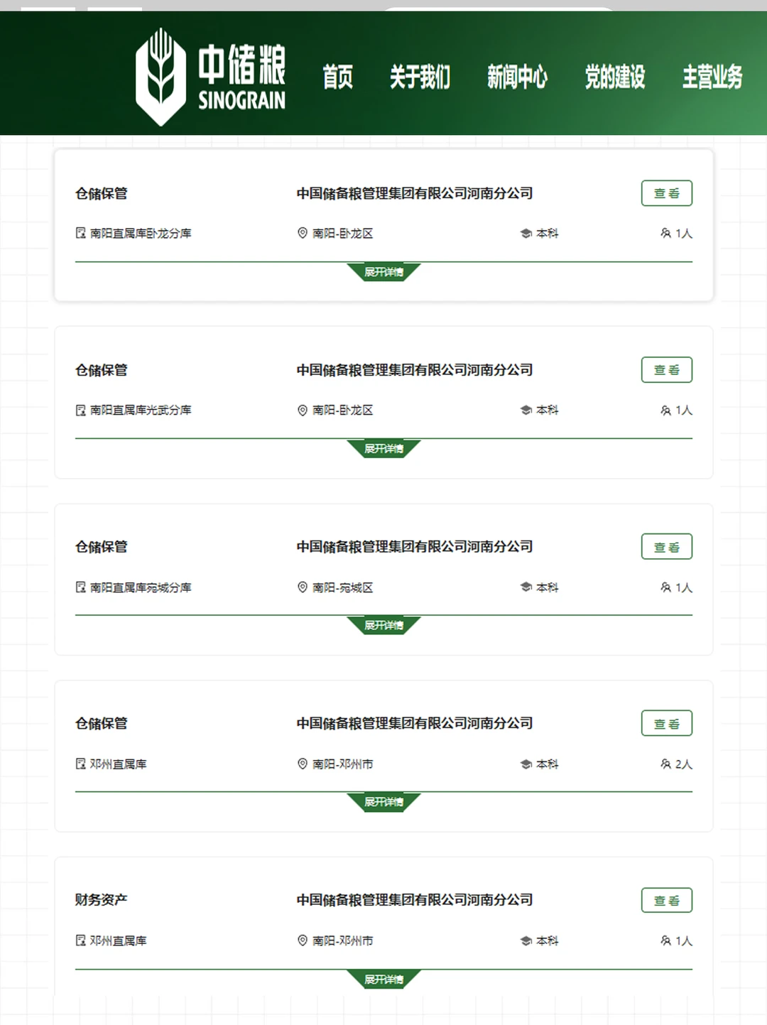 中国储备粮管理集团河南分公司126人