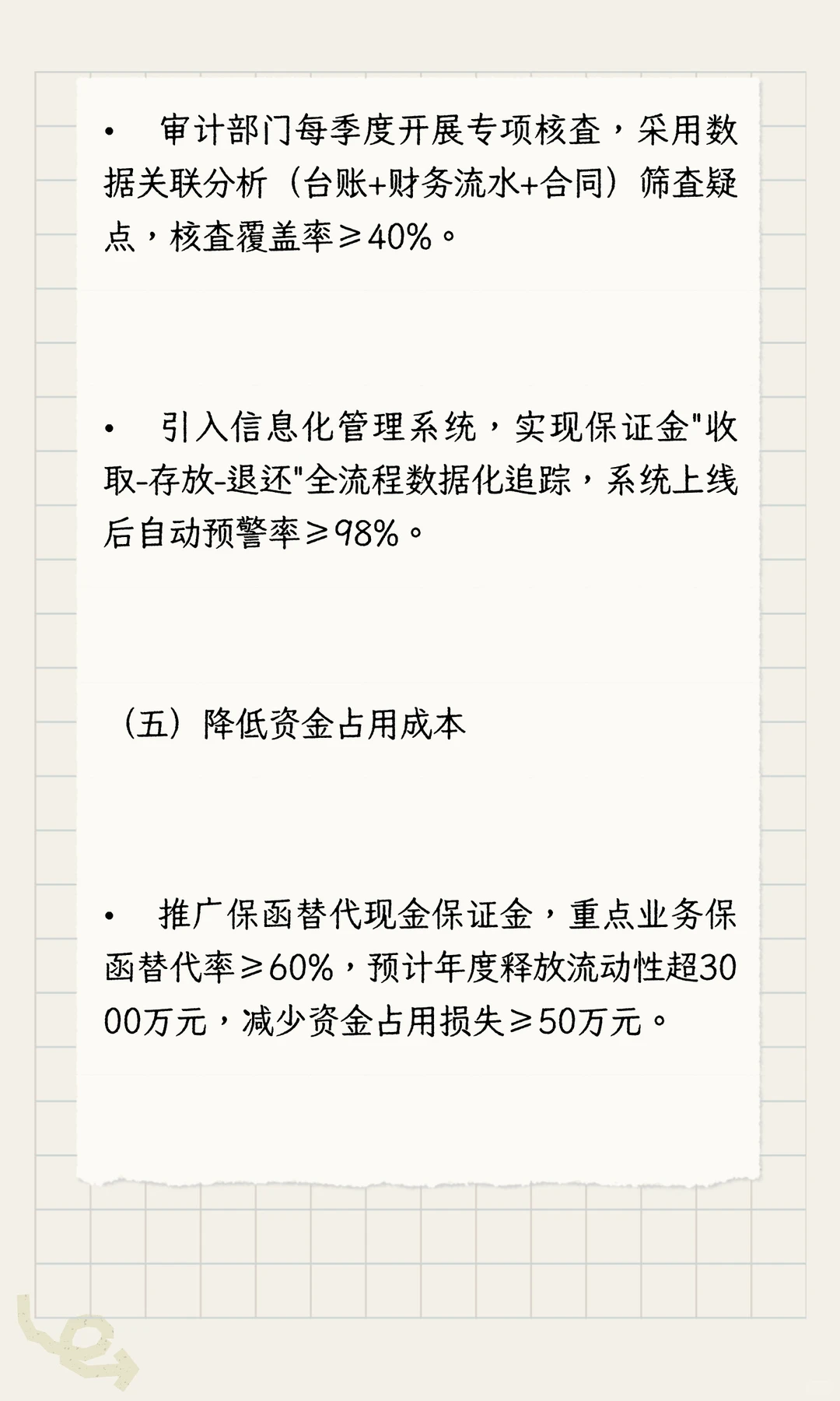 内部审计报告分享之保证金管理