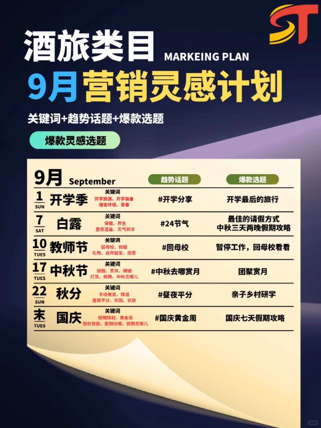 ? 9月酒旅行业营销灵感日记