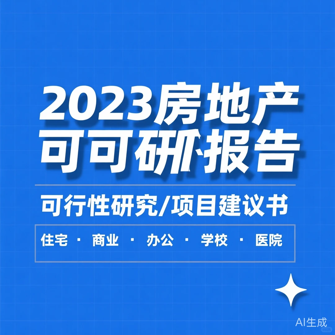 2023房地产可研报告|住宅商业办公学校医院