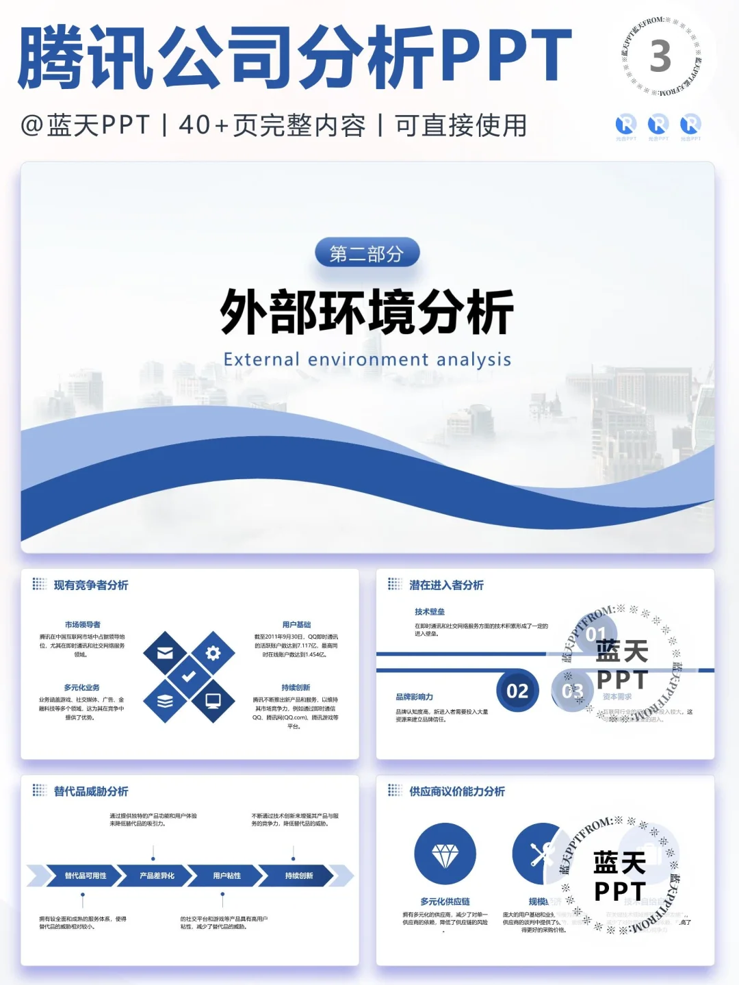 【088】腾讯战略分析营销策略 SWOT PPT