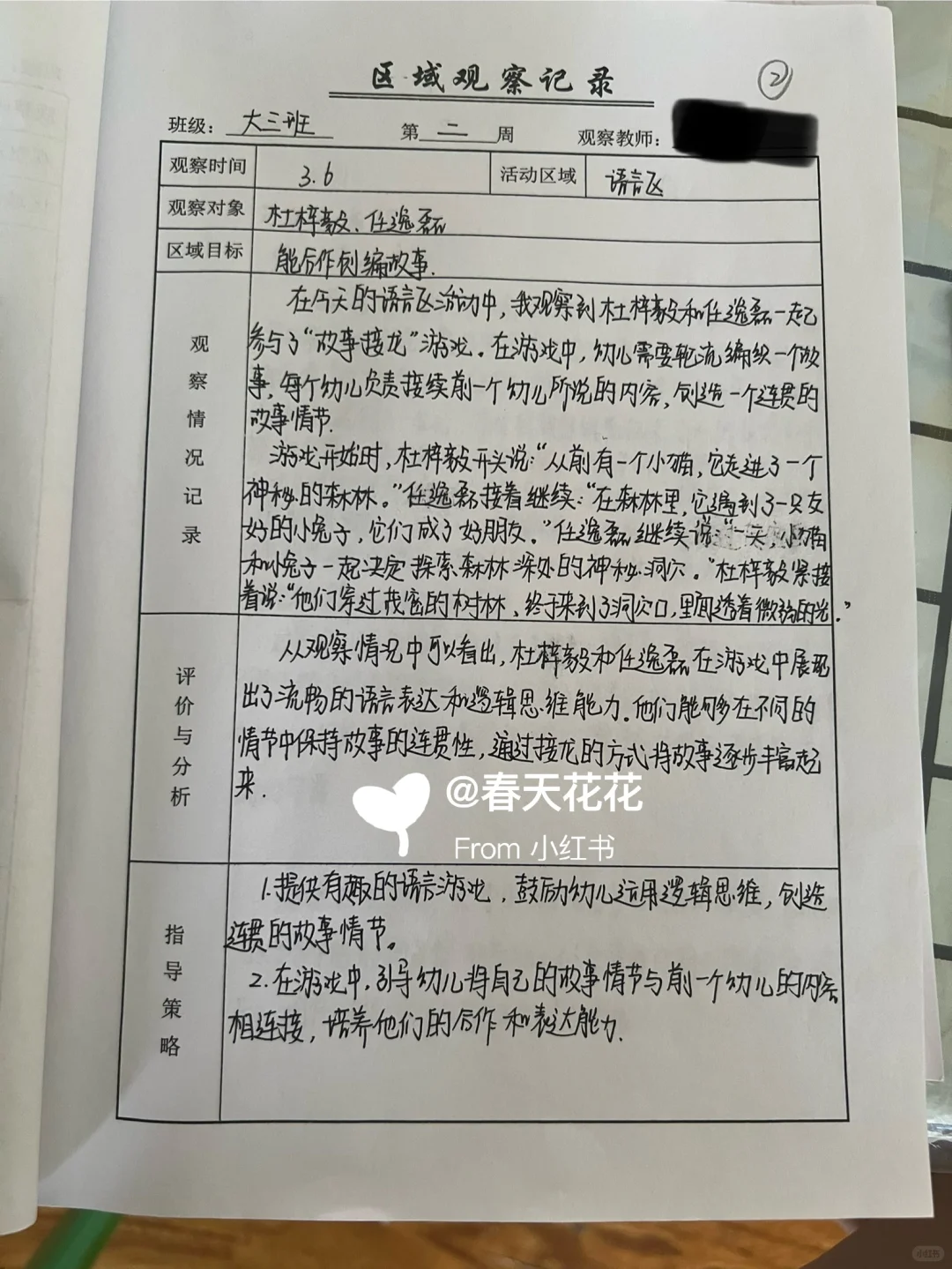 大班区域观察9篇
