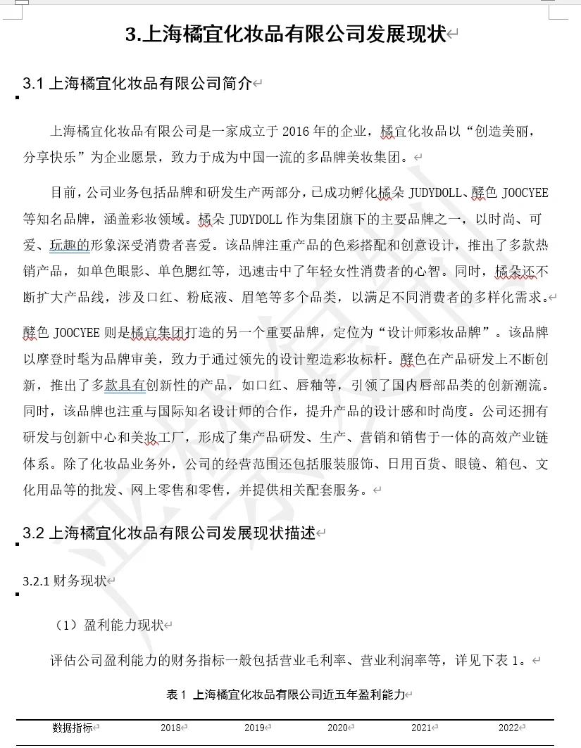 橘宜 财务管理