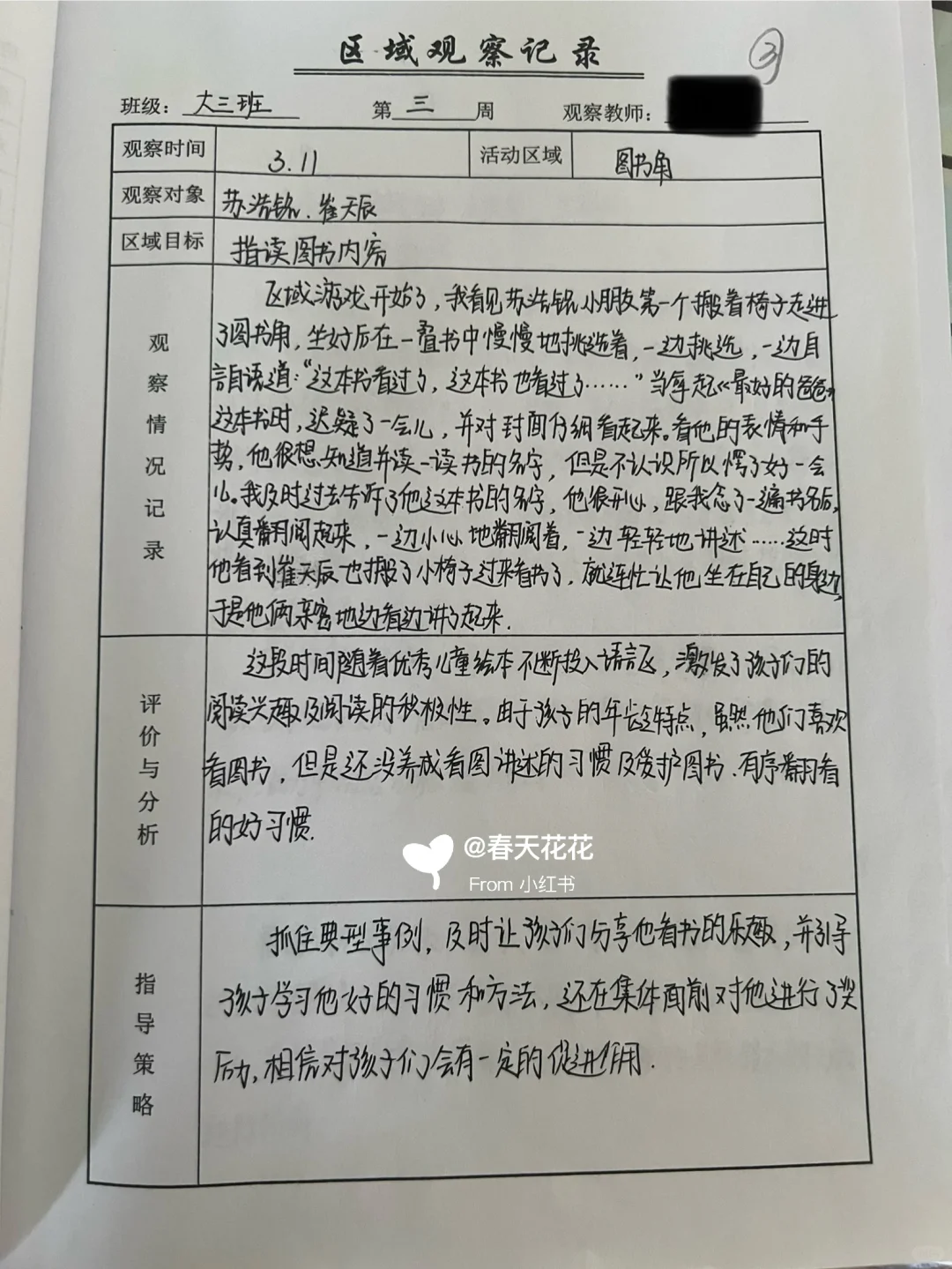 大班区域观察9篇