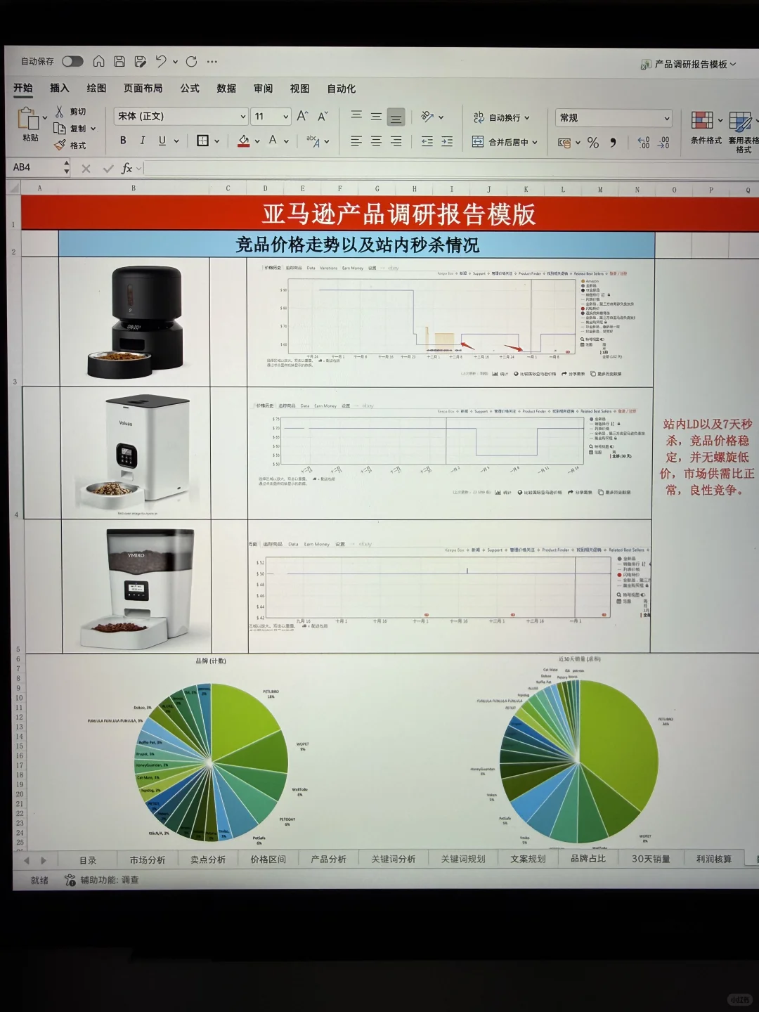 一套表格带你轻松拿捏亚马逊超市调研报告！