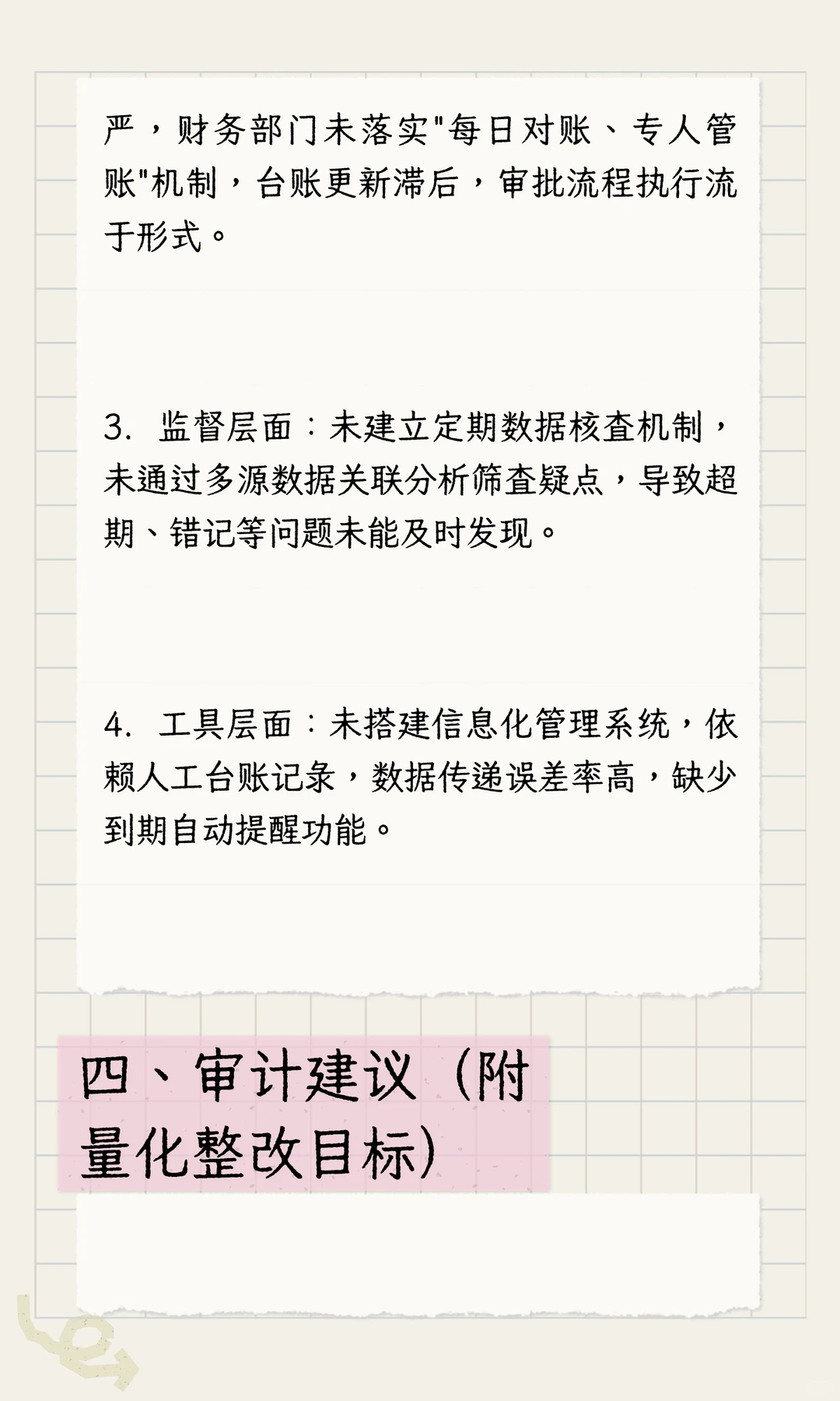 内部审计报告分享之保证金管理