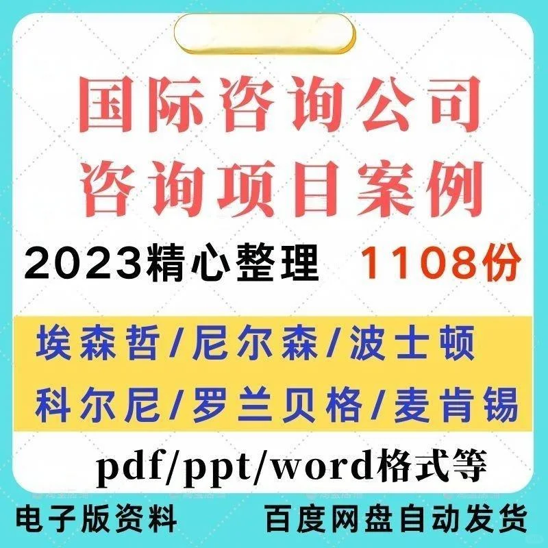 国际咨询公司项目案例报告埃森哲波士顿
