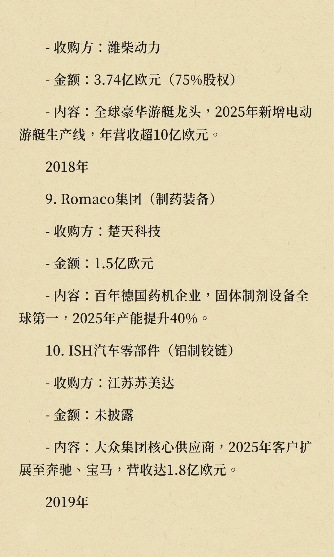 中国??收购德国企业清单