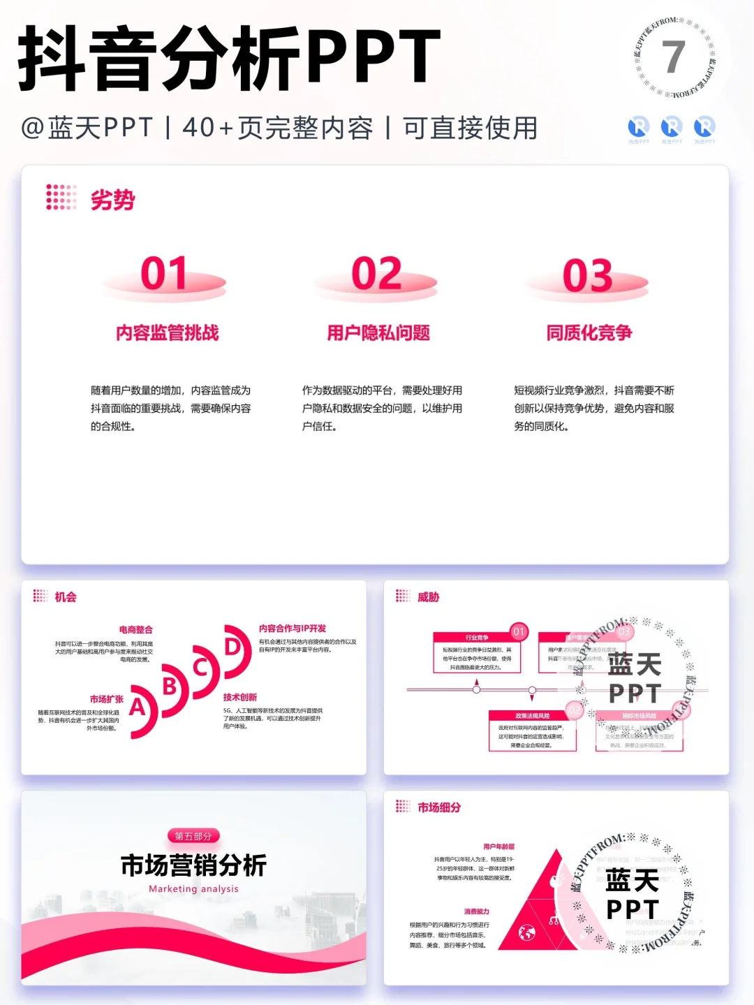 【067】抖音战略分析营销策略 SWOT PPT
