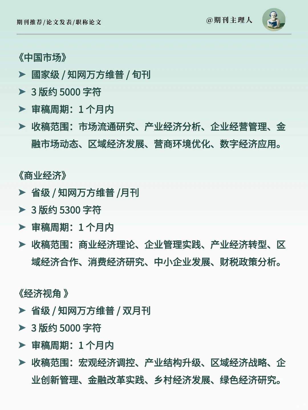 高级经济师几乎不退稿期刊✅