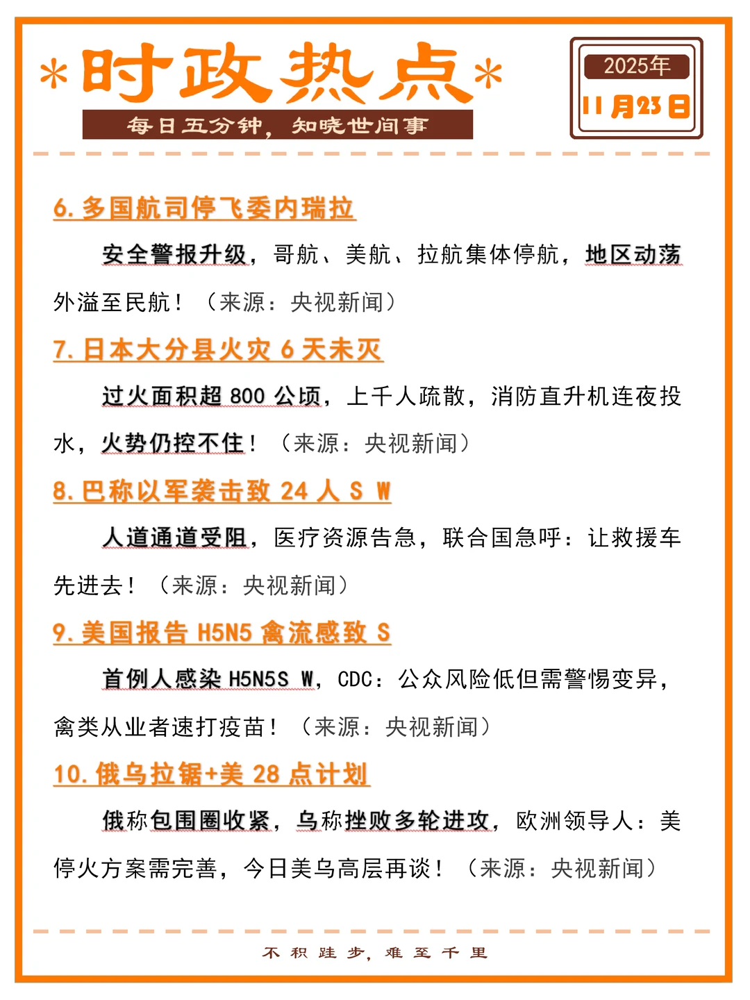 精选时政热点打卡 | 2025年11月23日