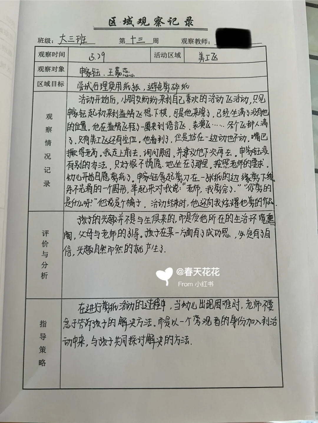 大班区域观察9篇