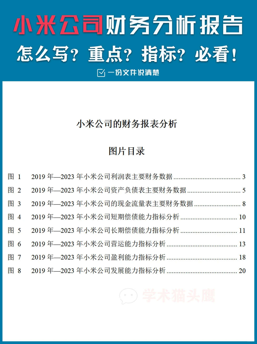 小米公司财务报告怎么写