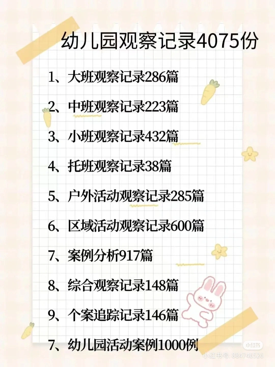 幼儿园4075份观察记录