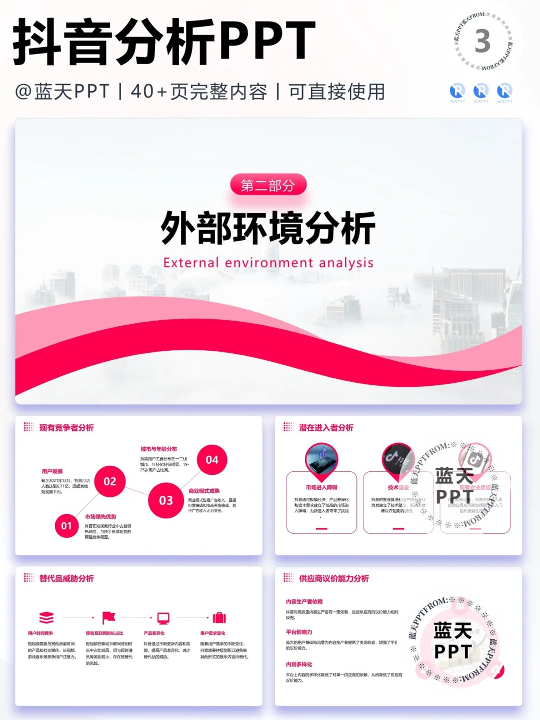 【067】抖音战略分析营销策略 SWOT PPT