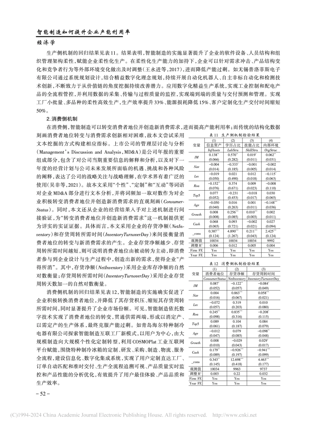 《管理世界》智能制造提升企业产能利用率