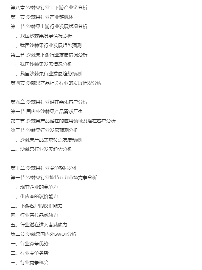 沙棘果行业市场研究与发展前景预测报告