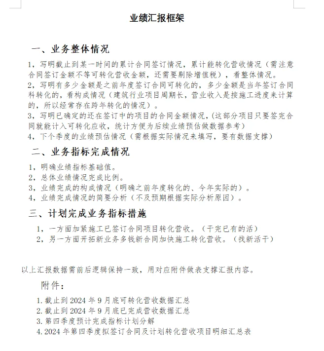2024-10-14 业绩数据汇报简要模板（建筑）