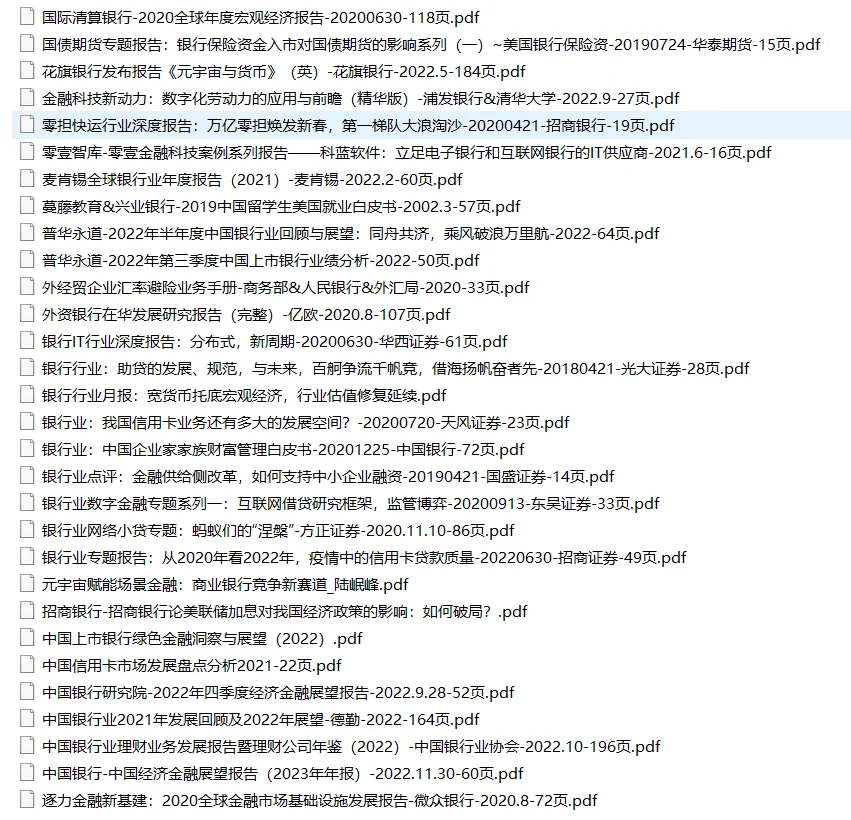 61篇 | 银行行业研报合集