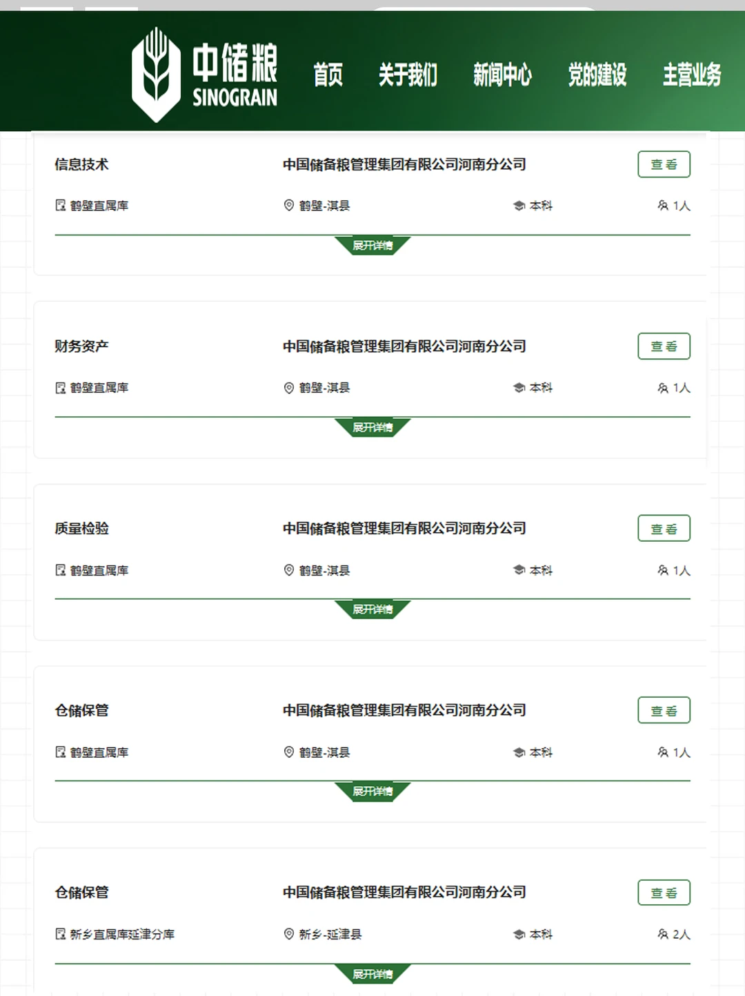 中国储备粮管理集团河南分公司126人