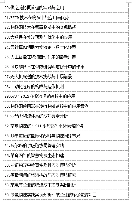 所有学物流管理的大学生一定要刷到