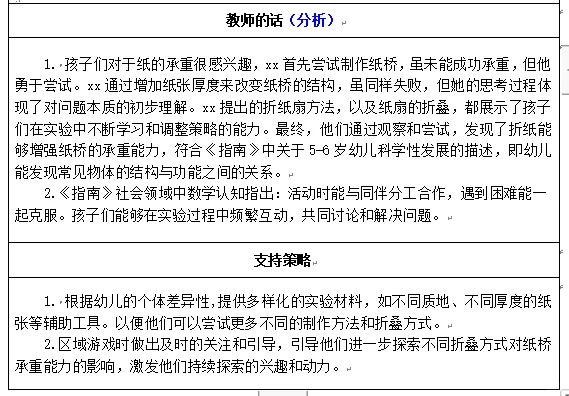 大班观察记录