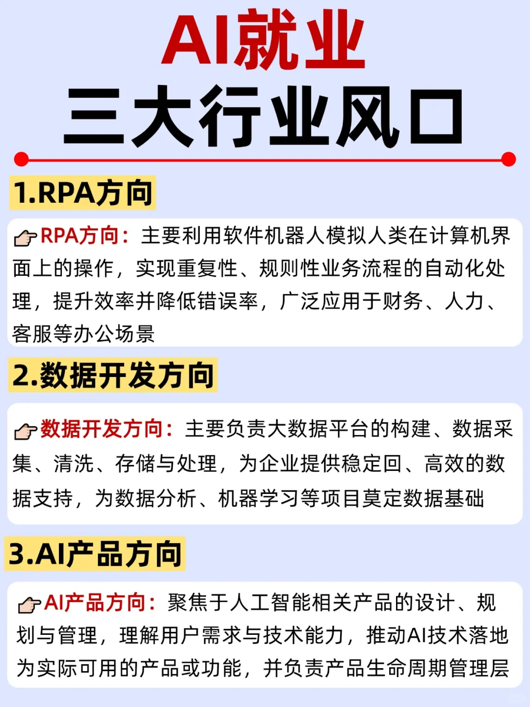 AI就业三大行业风口与15+岗位选择你知道吗
